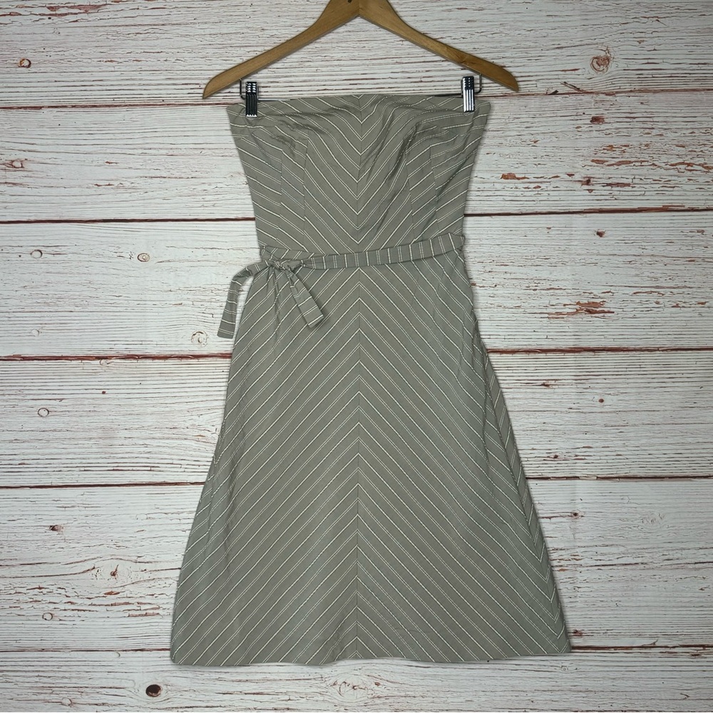 Piazza Siempione Embroidered Stripe Strapless Dress Sz 38 Sz 2